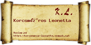Korcsmáros Leonetta névjegykártya